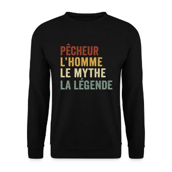 Pêcheur l'homme le mythe la légende - Sweat-shirt Unisexe - noir - Devant - Alina (178cm) & Michal (187cm)