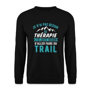 j'ai juste besoin faire du trail running - Sweat-shirt Unisexe - noir - Devant - Alina (178cm) & Michal (187cm)
