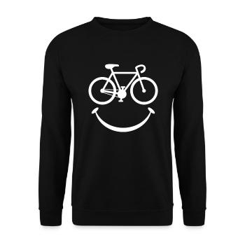 Vélo sourire cycliste cyclisme - smile bike - Sweat-shirt Unisexe - noir - Devant - Alina (178cm) & Michal (187cm)