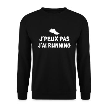 j'peux pas j'ai running - Sweat-shirt Unisexe - noir - Devant - Alina (178cm) & Michal (187cm)