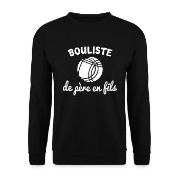 bouliste de père en fils t shirt petanque - Sweat-shirt Unisexe - noir - Devant - Alina (178cm) & Michal (187cm)