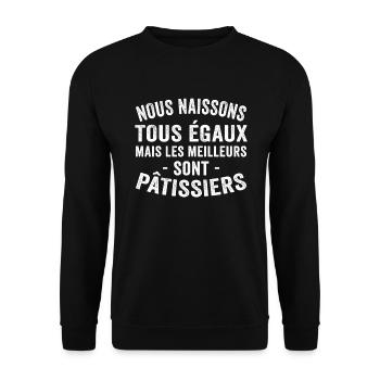 les meilleurs sont pâtissiers - Sweat-shirt Unisexe - noir - Devant - Alina (178cm) & Michal (187cm)