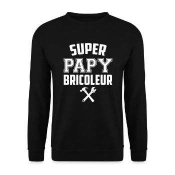 T-shirt super papy bricoleur - Sweat-shirt Unisexe - noir - Devant - Alina (178cm) & Michal (187cm)