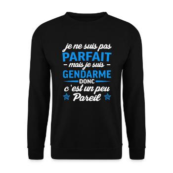 je suis gendarme - Sweat-shirt Unisexe - noir - Devant - Alina (178cm) & Michal (187cm)