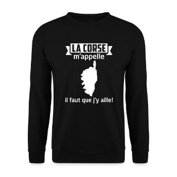 La corse m'appelle il faut que j'y aille - Sweat-shirt Unisexe - noir - Devant - Alina (178cm) & Michal (187cm)
