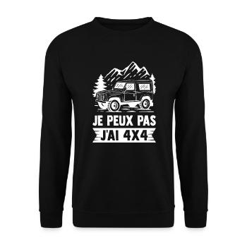 Je peux pas j'ai 4X4 - Sweat-shirt Unisexe - noir - Devant - Alina (178cm) & Michal (187cm)