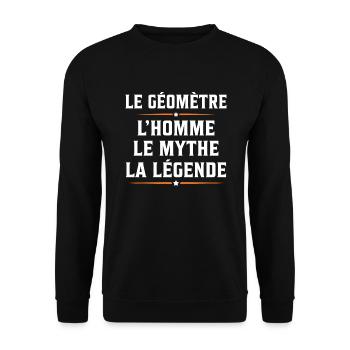 Géomètre topographe l'homme le mythe la légende - Sweat-shirt Unisexe - noir - Devant - Alina (178cm) & Michal (187cm)