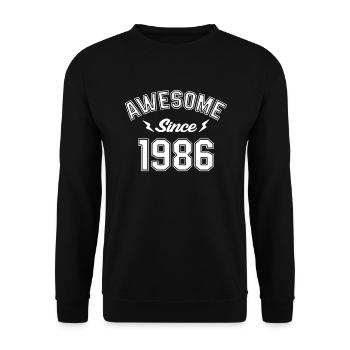 awesome since 1986 - Unisex Sweatshirt - black - Front - Alina (178cm) & Michal (187cm)