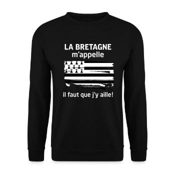 La bretagne m'appelle - Sweat-shirt Unisexe - noir - Devant - Alina (178cm) & Michal (187cm)