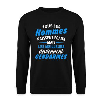 the best become gendarmes - Unisex Sweatshirt - black - Front - Alina (178cm) & Michal (187cm)