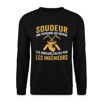 Cadeau pour un soudeur - Sweat-shirt Unisexe - noir - Devant - Alina (178cm) & Michal (187cm)