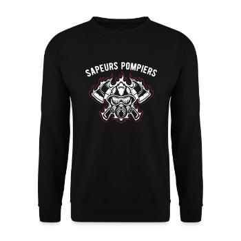 Firefighters gift firefighter - Unisex Sweatshirt - black - Front - Alina (178cm) & Michal (187cm)