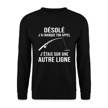 Drôle cadeau pour pêcheur t-shirt peche - Sweat-shirt Unisexe - noir - Devant - Alina (178cm) & Michal (187cm)