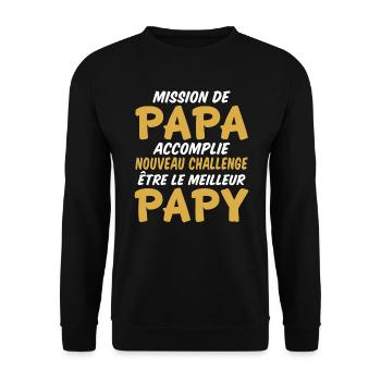 nouveau challenge être le meilleur papy - Sweat-shirt Unisexe - noir - Devant - Alina (178cm) & Michal (187cm)