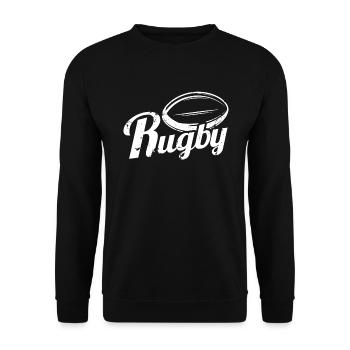 rugby cadeau sport rugby - Sweat-shirt Unisexe - noir - Devant - Alina (178cm) & Michal (187cm)