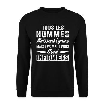 les meilleurs sont infirmiers cadeau infirmier - Sweat-shirt Unisexe - noir - Devant - Alina (178cm) & Michal (187cm)