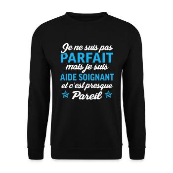 je suis aide soignant - Sweat-shirt Unisexe - noir - Devant - Alina (178cm) & Michal (187cm)