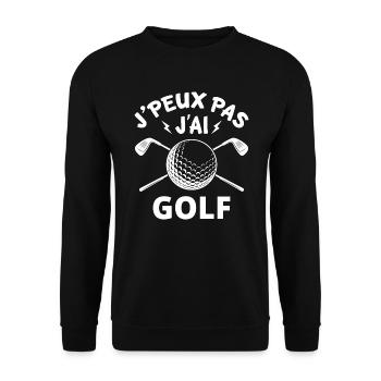 Ich kann kein Golfgolfergeschenk haben - Unisex Pullover - Schwarz - Vorne - Alina (178cm) & Michal (187cm)