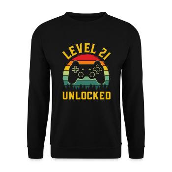 Level 21 unlocked - Sweat-shirt Unisexe - noir - Devant - Alina (178cm) & Michal (187cm)