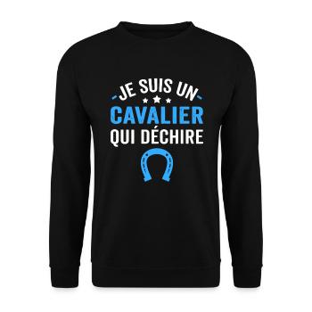 je suis un cavalier qui déchire - Sweat-shirt Unisexe - noir - Devant - Alina (178cm) & Michal (187cm)