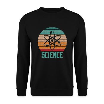 Wissenschaft Atom Atom T-Shirt - Unisex Pullover - Schwarz - Vorne - Alina (178cm) & Michal (187cm)