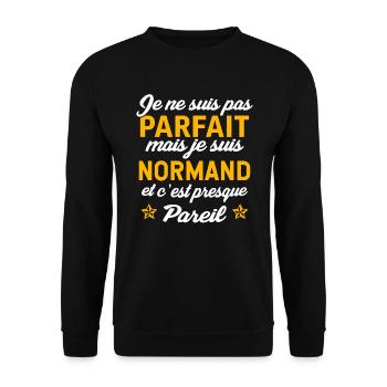 je suis normand cadeau normand - Sweat-shirt Unisexe - noir - Devant - Alina (178cm) & Michal (187cm)