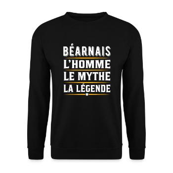 Béarnais l'homme le mythe la légende - Sweat-shirt Unisexe - noir - Devant - Alina (178cm) & Michal (187cm)