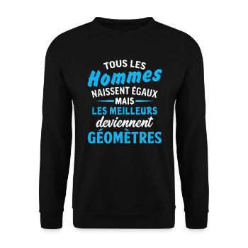 cadeau géomètre - Sweat-shirt Unisexe - noir - Devant - Alina (178cm) & Michal (187cm)