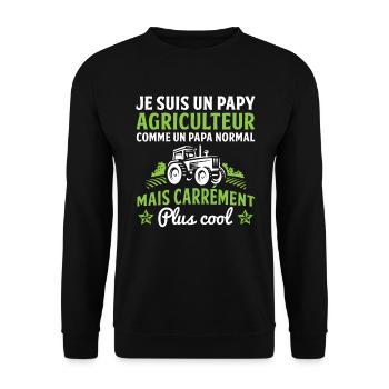 cadeau papy agriculteur grand père agriculteur - Sweat-shirt Unisexe - noir - Devant - Alina (178cm) & Michal (187cm)
