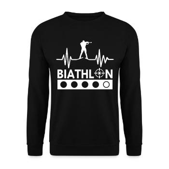 Biathlon T-Shirt Biathlet - Unisex Pullover - Schwarz - Vorne - Alina (178cm) & Michal (187cm)