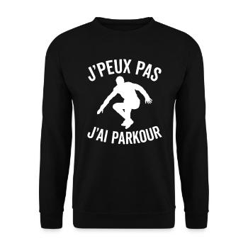 J'peux pas j'ai parkour - Sweat-shirt Unisexe - noir - Devant - Alina (178cm) & Michal (187cm)