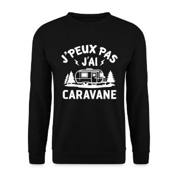 J’peux pas j’ai caravane - Sweat-shirt Unisexe - noir - Devant - Alina (178cm) & Michal (187cm)