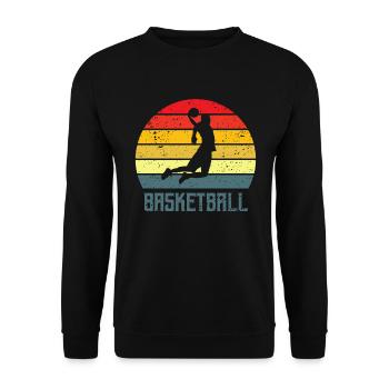 Basketball retro basketballer - Unisex Sweatshirt - black - Front - Alina (178cm) & Michal (187cm)
