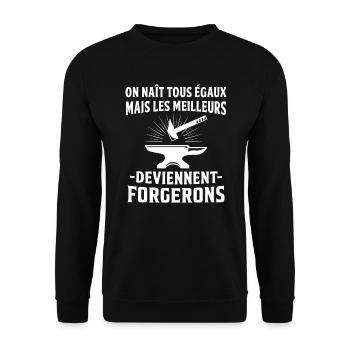 les meilleurs deviennent forgerons cadeau forgeron - Sweat-shirt Unisexe - noir - Devant - Alina (178cm) & Michal (187cm)