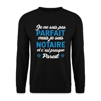je suis notaire - Sweat-shirt Unisexe - noir - Devant - Alina (178cm) & Michal (187cm)
