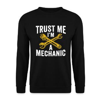 Trust me i'm a mechanic - Unisex Pullover - Schwarz - Vorne - Alina (178cm) & Michal (187cm)