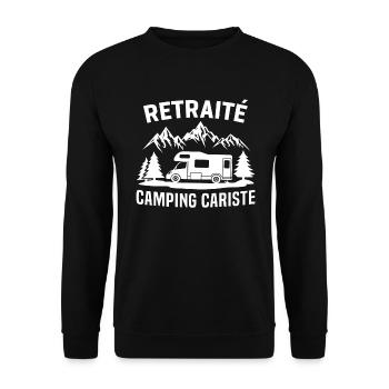 Retraité camping cariste camping car t shirt - Sweat-shirt Unisexe - noir - Devant - Alina (178cm) & Michal (187cm)