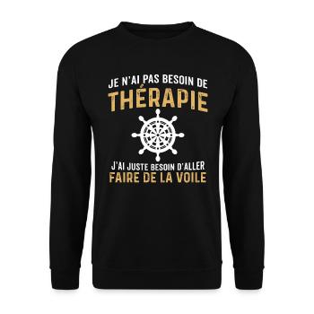 j'ai juste besoin d'aller faire de la voile - Sweat-shirt Unisexe - noir - Devant - Alina (178cm) & Michal (187cm)