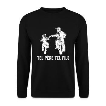 Tel père tel fils motards cadeau motard - Sweat-shirt Unisexe - noir - Devant - Alina (178cm) & Michal (187cm)