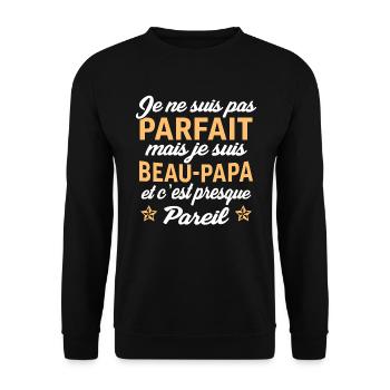je suis un beau papa cadeau beau père - Sweat-shirt Unisexe - noir - Devant - Alina (178cm) & Michal (187cm)