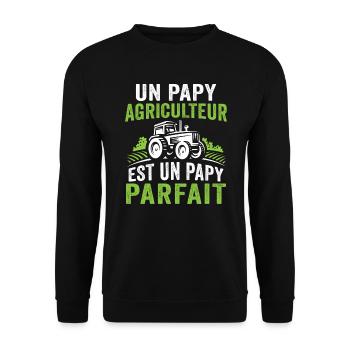 Un papy agriculteur est un papy parfait - Sweat-shirt Unisexe - noir - Devant - Alina (178cm) & Michal (187cm)