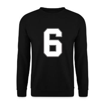6 ans numéro maillot 6 - Sweat-shirt Unisexe - noir - Devant - Alina (178cm) & Michal (187cm)