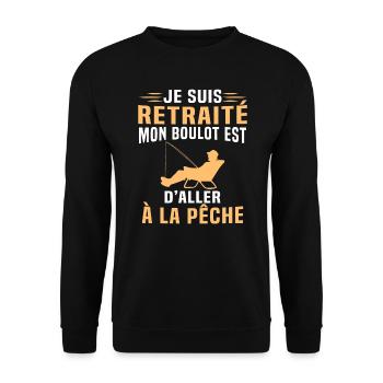 Je suis retraité mon boulot est d'aller à la pêche - Sweat-shirt Unisexe - noir - Devant - Alina (178cm) & Michal (187cm)