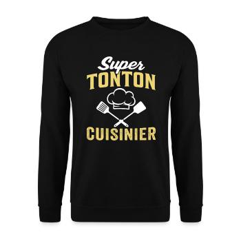 Super tonton cuisinier - Sweat-shirt Unisexe - noir - Devant - Alina (178cm) & Michal (187cm)