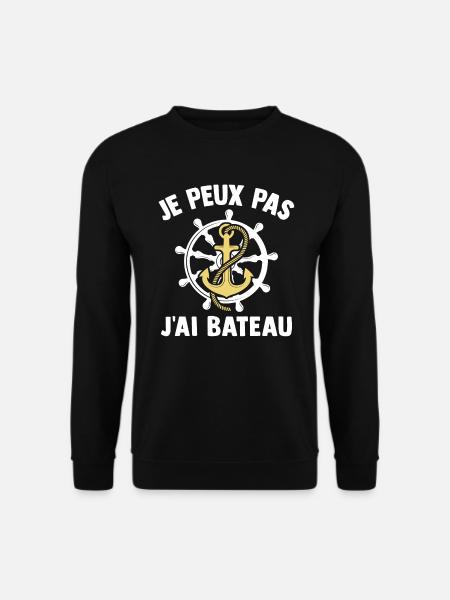 Je peux pas j'ai bateau - Sweat-shirt Unisexe - noir