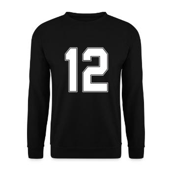 12 ans numéro maillot 12 - Sweat-shirt Unisexe - noir - Devant - Alina (178cm) & Michal (187cm)