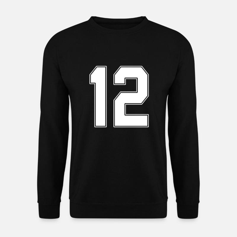 12 Jahre Trikotnummer 12 - Unisex Pullover - Schwarz