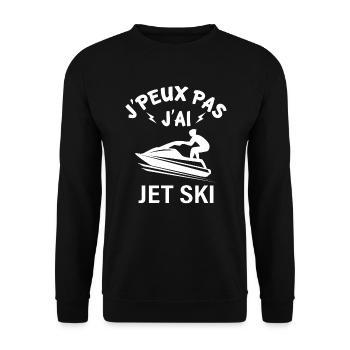 J'peux pas j'ai jet ski - Sweat-shirt Unisexe - noir - Devant - Alina (178cm) & Michal (187cm)