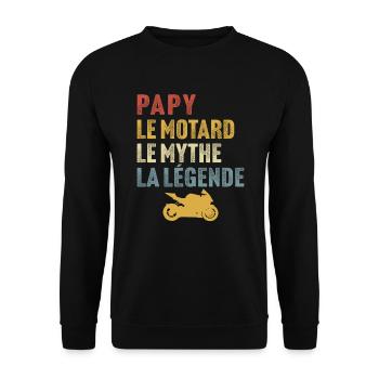 Papy le motard le mythe la légende - Sweat-shirt Unisexe - noir - Devant - Alina (178cm) & Michal (187cm)