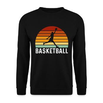 Basketball Retro Basketball Vintage - Unisex Pullover - Schwarz - Vorne - Alina (178cm) & Michal (187cm)